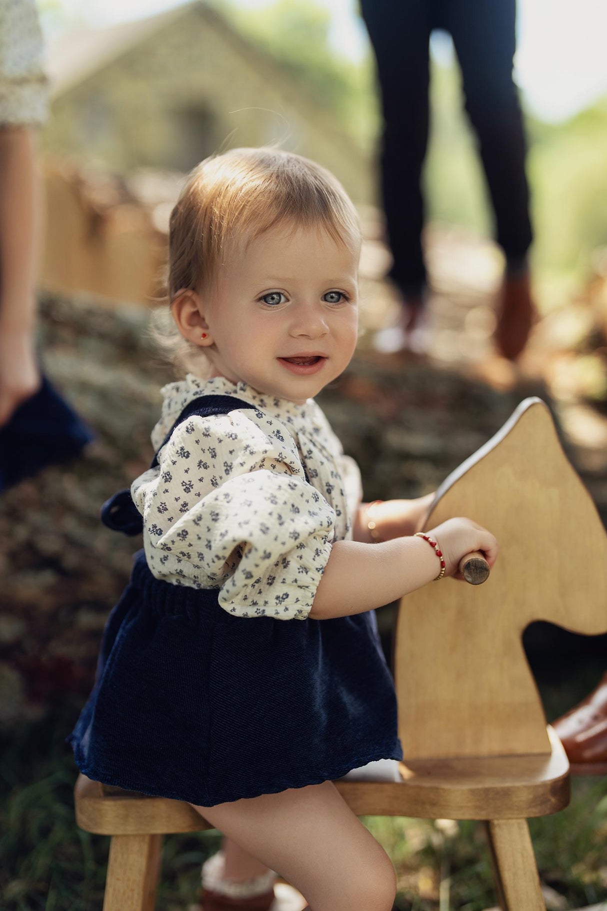 Jolie Capri Baby Girls Woven Blouse & Velvet Romper Outfit - WB5CY2812O