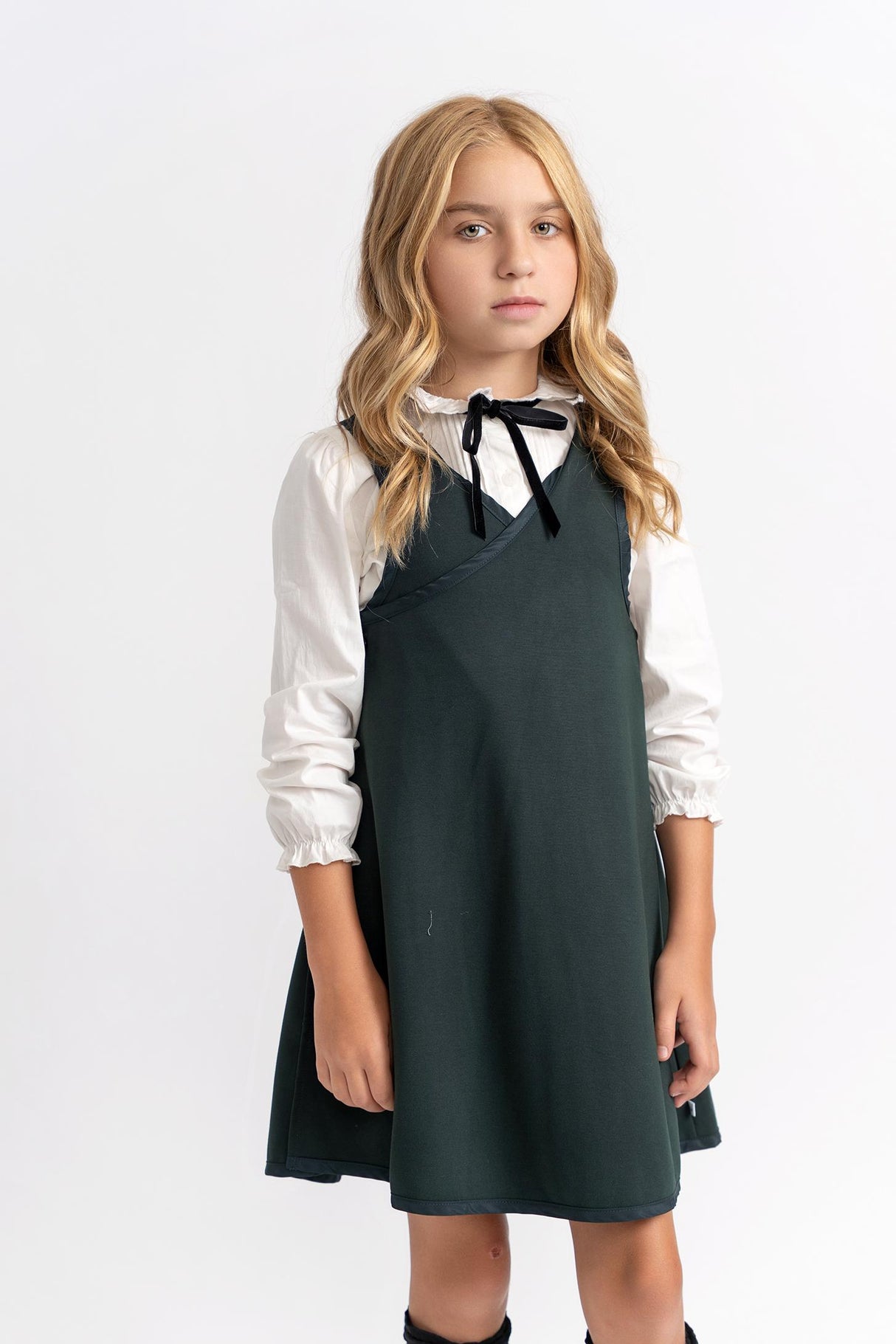 Charlotte & George Girls Ponte Wrap Jumper - WB5CP7241J