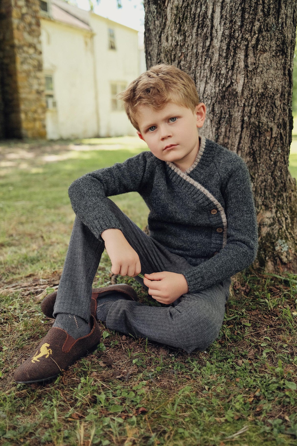 Space Gray Boys Stretch Herringbone Dress Pants - WB5CY2738P