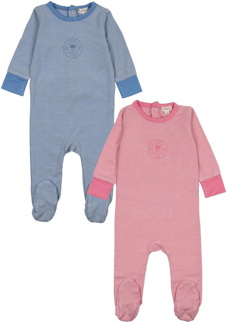 Lil Legs Dressy Loungewear Collection Baby Boys Girls Striped Cotton Footie - STFST