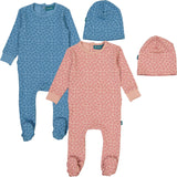 LayLay Baby Boys Girls Circles Cotton Footie & Beanie Set - W26-162B