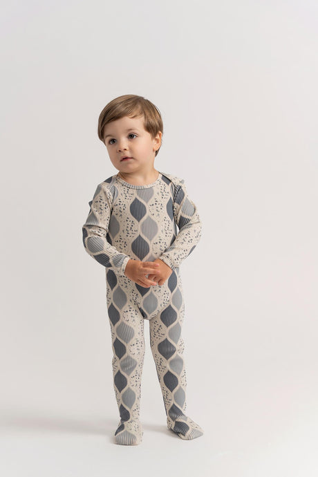 Lola Baby Boys Girls Ribbed Printed Cotton Stretchie - WB5CP7220R