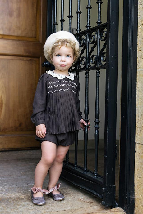 Analogie by Lil Legs Occasion Wear Collection Baby Girls Pleated Outfit - AF26TS102