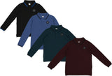 Lil Legs Wardrobe Staples Collection Boys Double Stripe Long Sleeve Polo Shirt - AF26T717