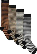 Florence Girls Bamboo Flat Knit Striped Knee Socks - 379S