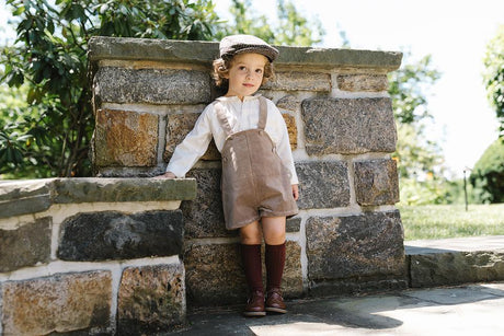 Analogie by Lil Legs Occasion Wear Collection Boys Velvet Overall - AF26R610
