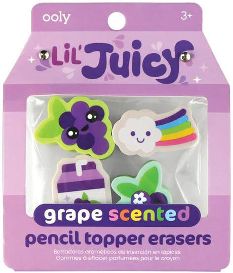 ooly Lil Juicy Scented Pencil Topper Eraser - 4 Pack