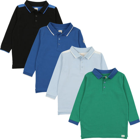 Analogie by Lil Legs Multigarden Collection Boys Long Sleeve Polo Shirt