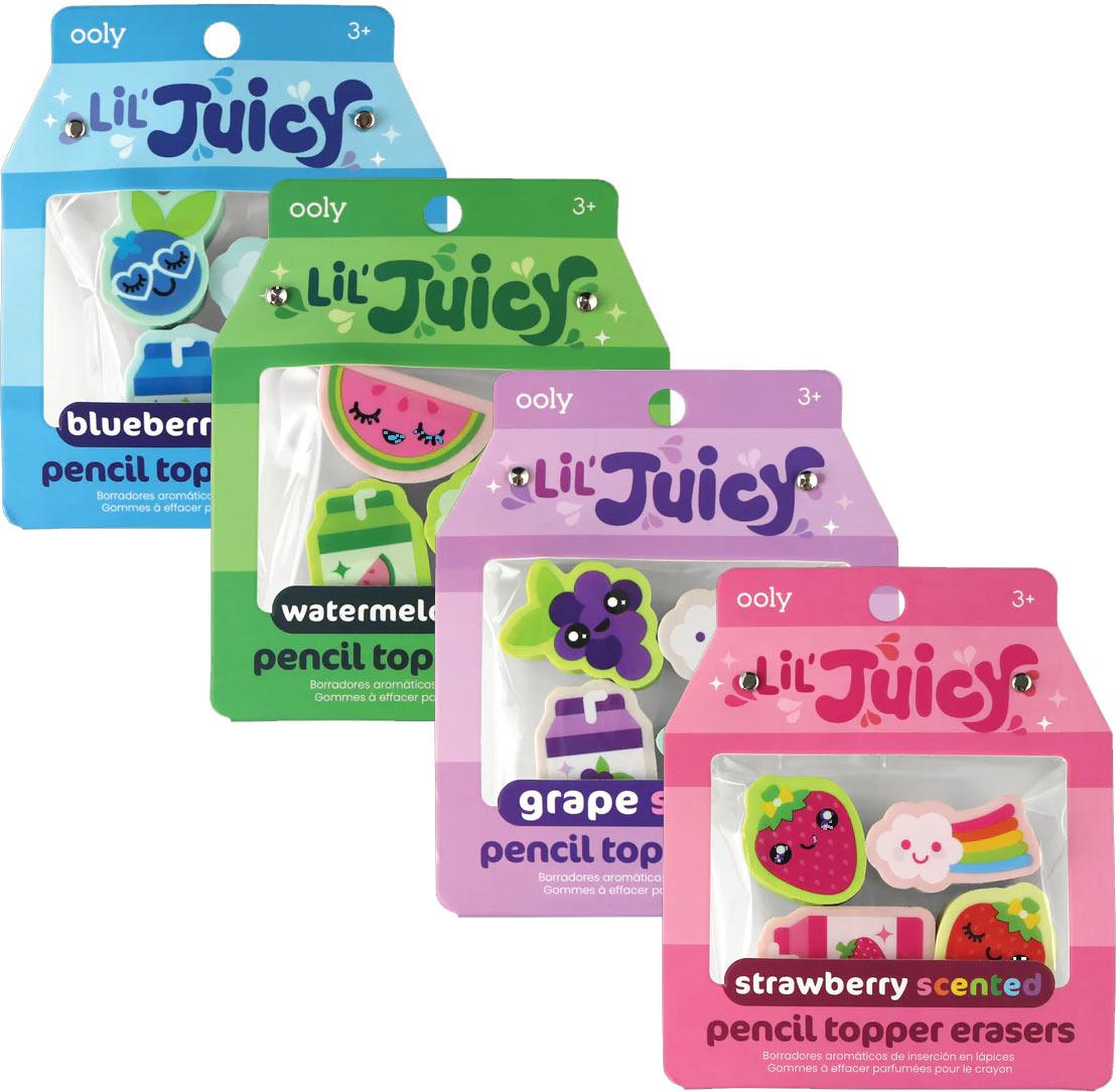 ooly Lil Juicy Scented Pencil Topper Eraser - 4 Pack