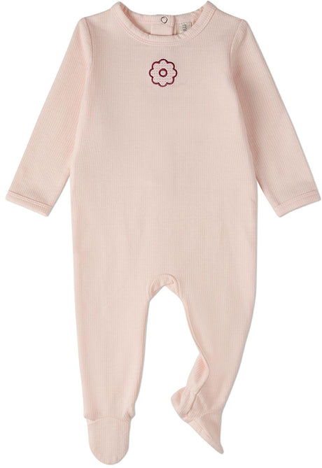 MiniMoi by Memoi Baby Girls Flower Cotton Footie - IAA09994