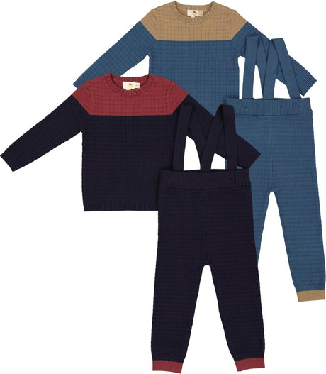Apricot Baby Boys Grid Knit Outfit - WB4CY2490E