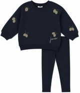 Lil Legs Wardrobe Staples Collection Baby Boys Olive Patch Sweatshirt Outfit - AF26TP409