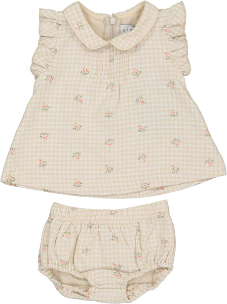 Klai Baby Girls Floral Gingham Outfit - TD29122
