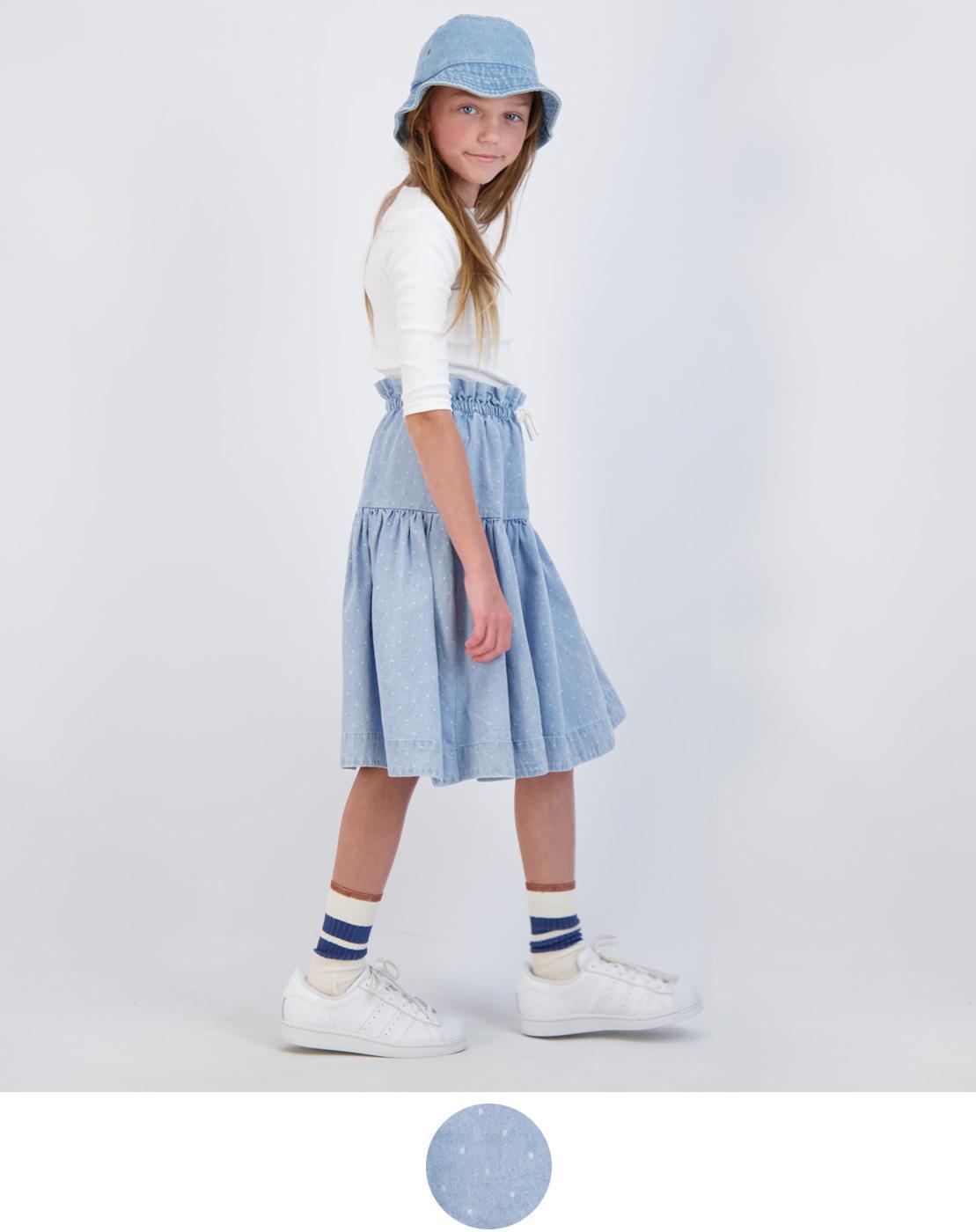 Analogie by Lil Legs Printed Denim Collection Girls Dot Skirt