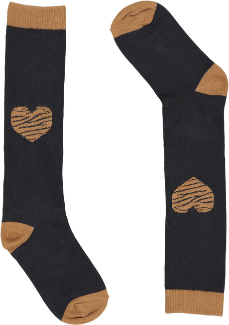 Zubii Girls Zebra Heart Knee Socks - 694