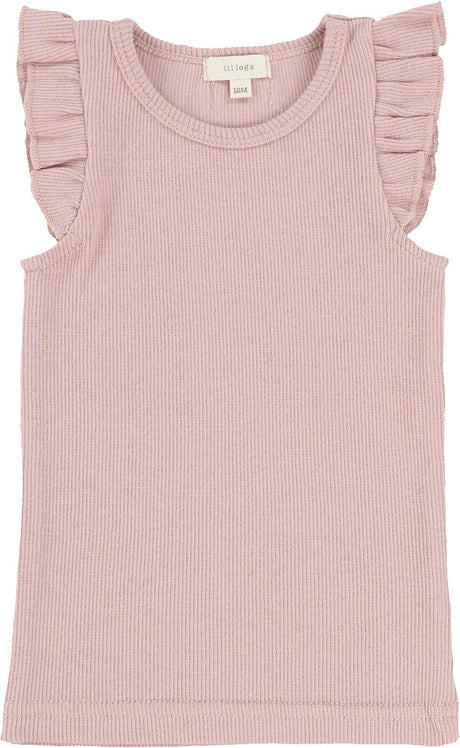 Lil Legs Ribbed Fashion Collection Girls Flutter Tank