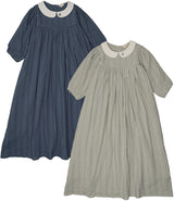 Lil Legs Dressy Loungewear Collection Girls Embroidered Collar 3/4 Sleeve Maxi Robe - ECM