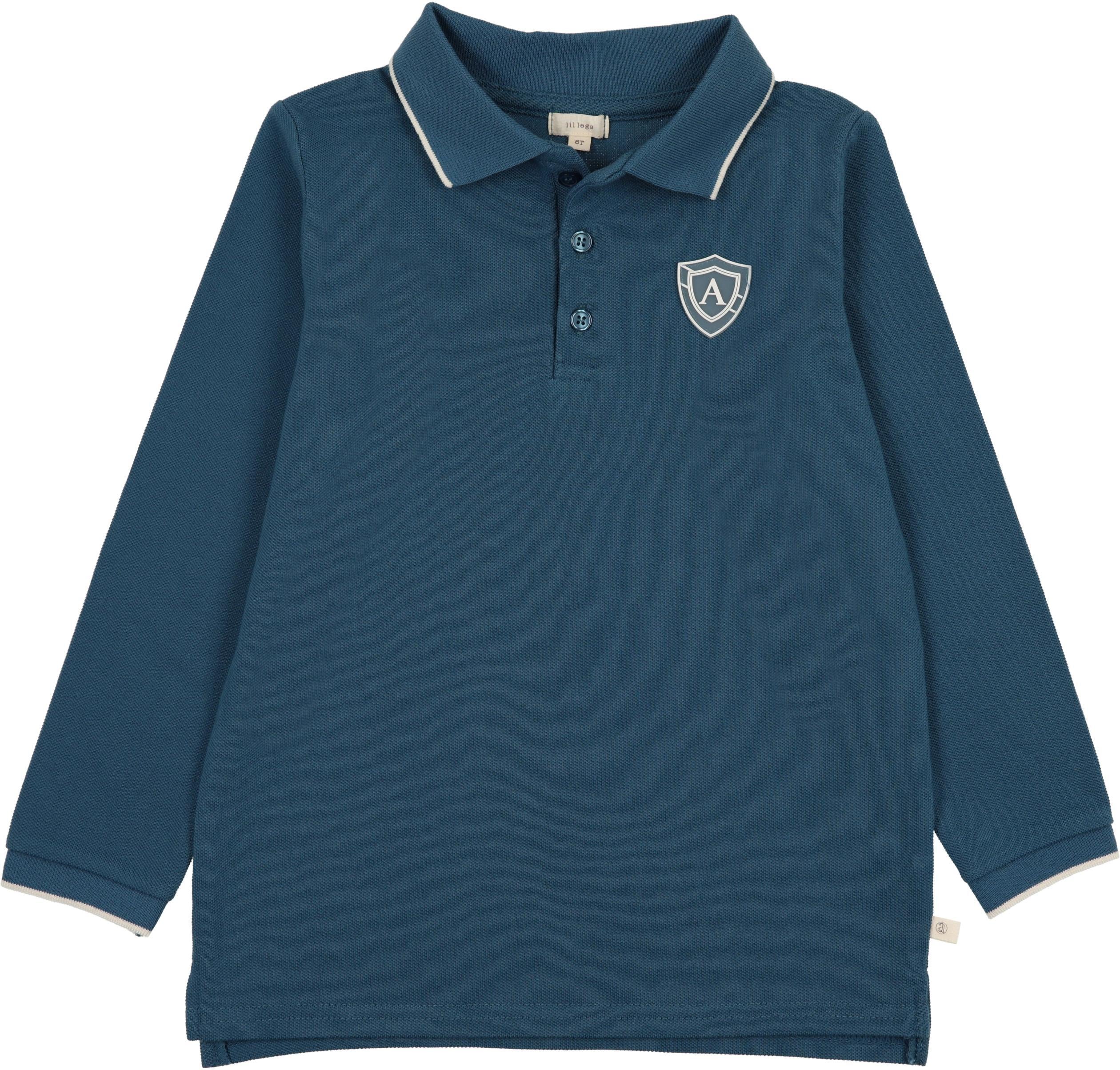 Lil Legs Wardrobe Staples Collection Boys Long Sleeve Logo Polo