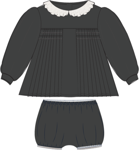 Analogie by Lil Legs Occasion Wear Collection Baby Girls Pleated Outfit - AF26TS102