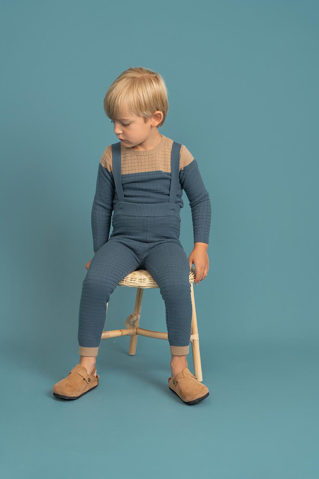 Apricot Baby Boys Grid Knit Outfit - WB4CY2490E
