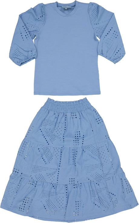 Joie De Vivre Girls Teens Eyelet Outfit - SB6CP7399