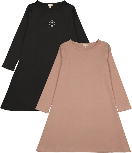 Lil Legs Dressy Loungewear Collection Girls Crest Cotton Nightgown - CNGN