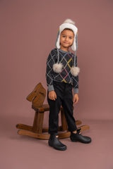 Mr. Mr. Boys Colorful Stitch Diamond Sweater - WB4CY2434