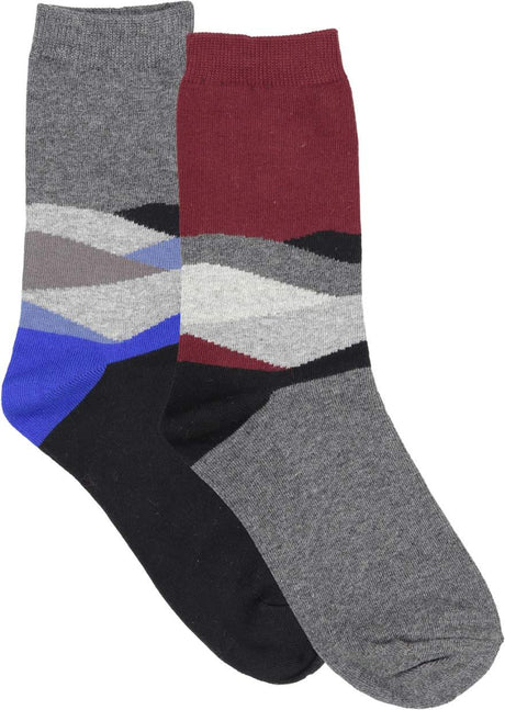 Zubii Mens Mixed Wave Color Block Dress Socks - 639