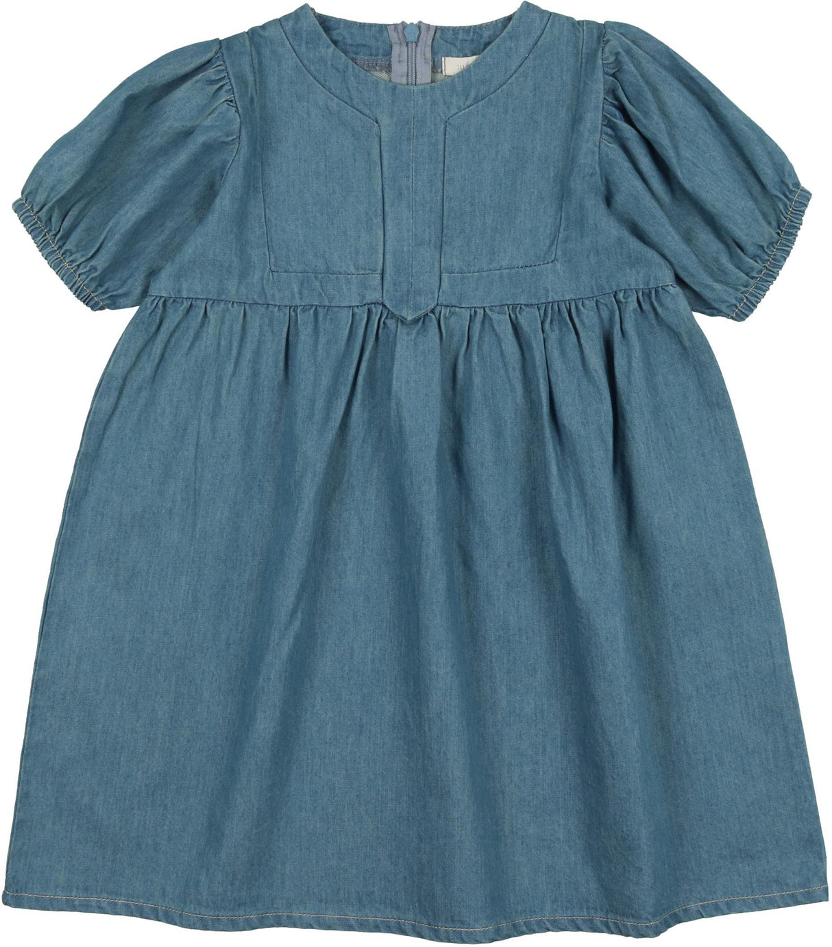 Lil Legs Denim Tencel Collection Girls Panel Short Sleeve Dress