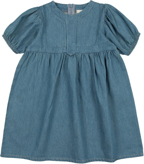 Lil Legs Denim Tencel Collection Girls Panel Short Sleeve Dress