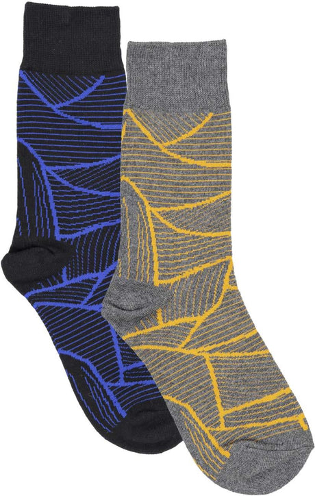 Zubii Mens Geometric Crew Dress Socks - 629