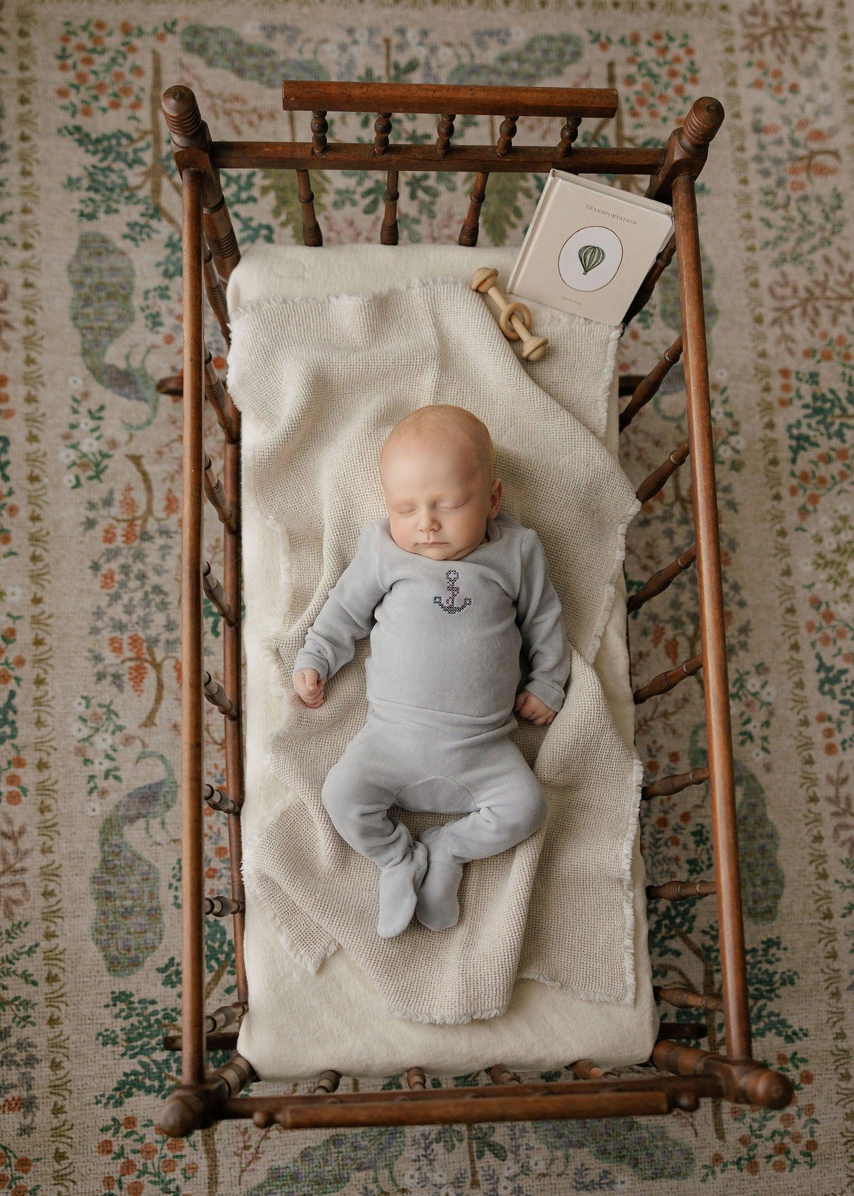 Aurora Baby Boys Girls Cross Stitch Velour Footie - AAW26-0093-0095