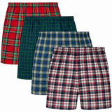 Hanes Mens TAGLESS® Tartan Woven Boxers Underwear 4 Pack - 745BP4