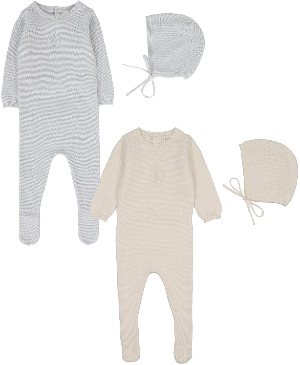 Analogie by Lil Legs Signature Collection Baby Boys Crest Knit Footie & Bonnet Set - CKFB