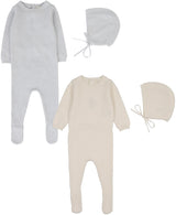 Analogie by Lil Legs Signature Collection Baby Boys Crest Knit Footie & Bonnet Set - CKFB