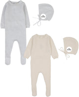 Analogie by Lil Legs Signature Collection Baby Boys Crest Knit Footie & Bonnet Set - CKFB