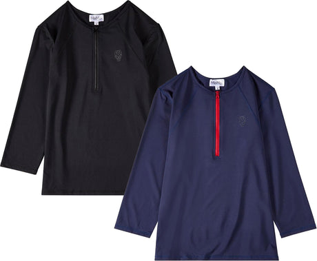 Memoi Womens Half Zip 3/4 Sleeve Swim Shirt - MXM10404