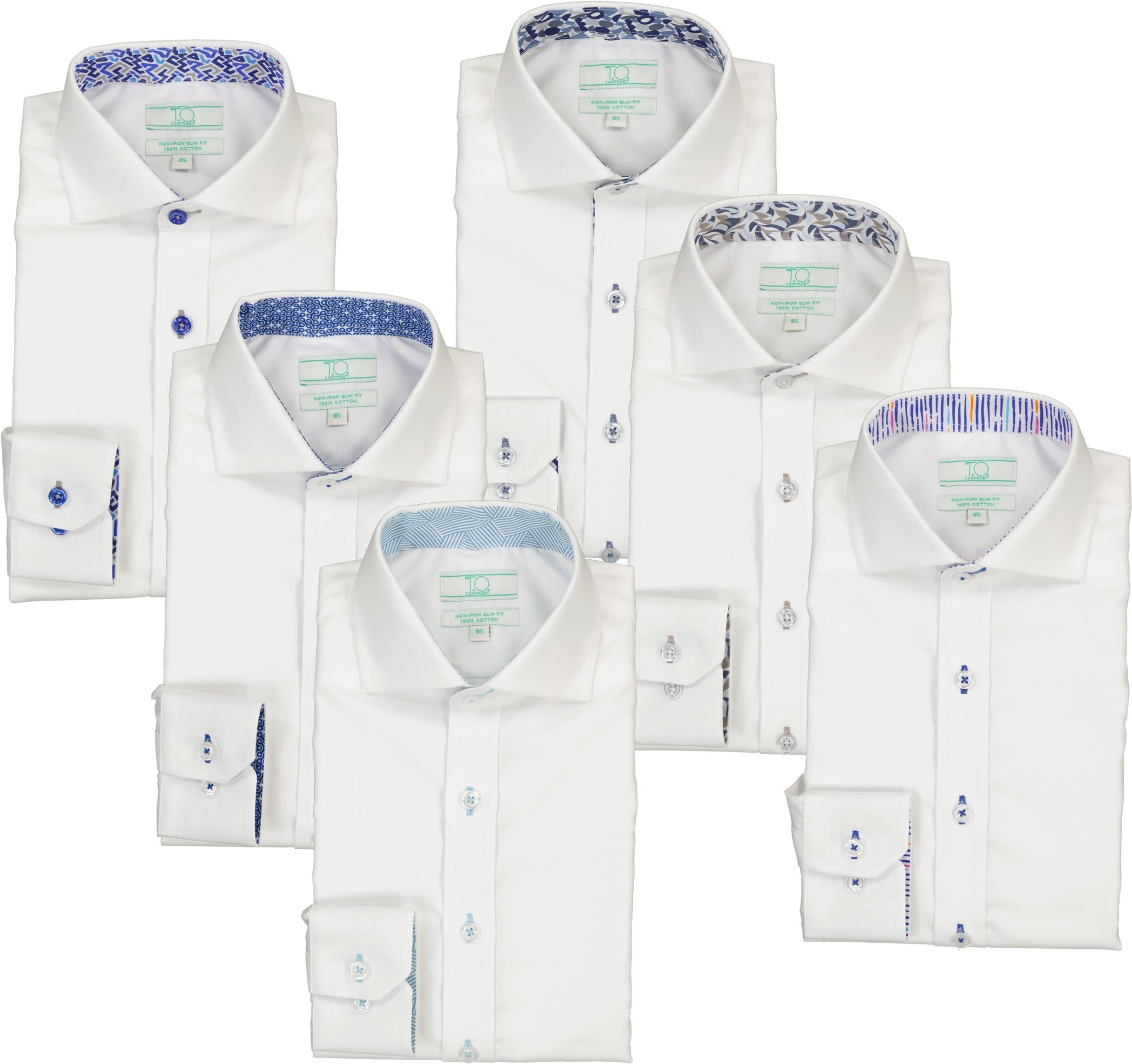 T.O. Collection Boys Long Sleeve Dress Shirt with Contrast - Spring 2026 Aqua / 18 T.O. Collection Boys Long Sleeve Dress Shirt with Contrast - Spring 2026 Aqua / 18