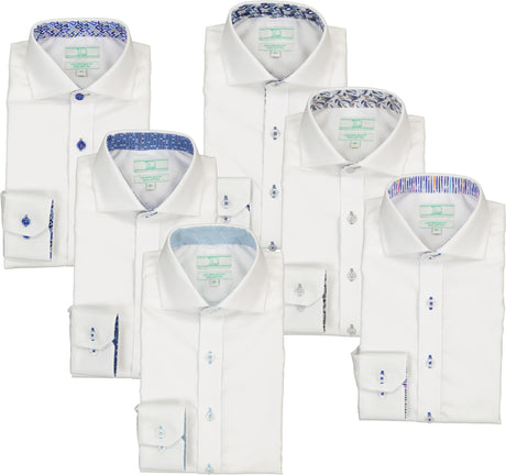 T.O. Collection Boys Long Sleeve Dress Shirt with Contrast - Spring 2026