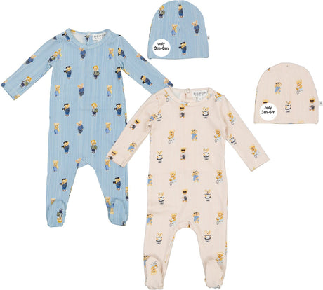 Bopop Baby Boys Girls Cotton Bear Footie - PL743/PL744/PL746/PL747