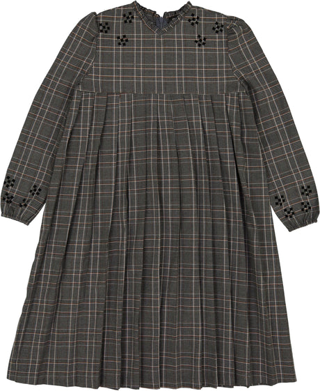 Space Gray Girls Plaid Dress - WB4CY2471D
