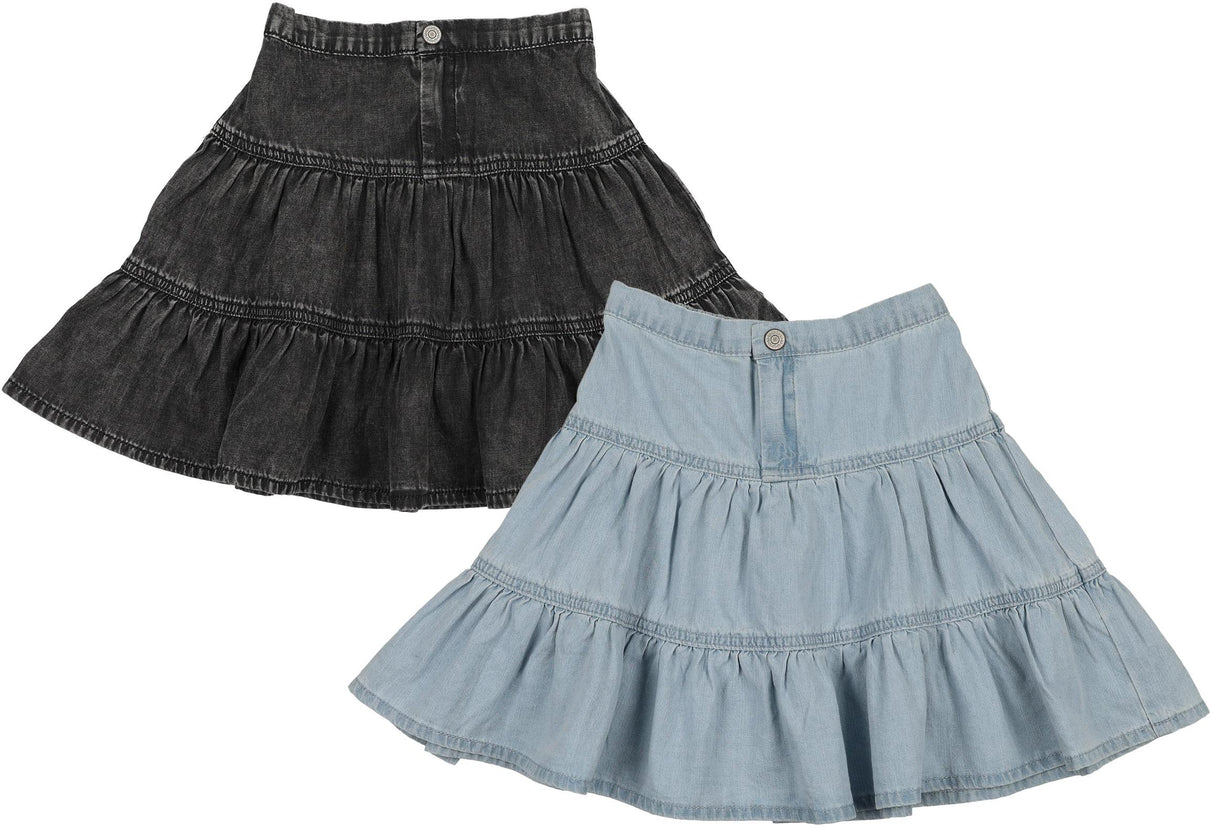 Lil Legs Camp Scouts Collection Girls Denim Tiered Skirt - DTSK