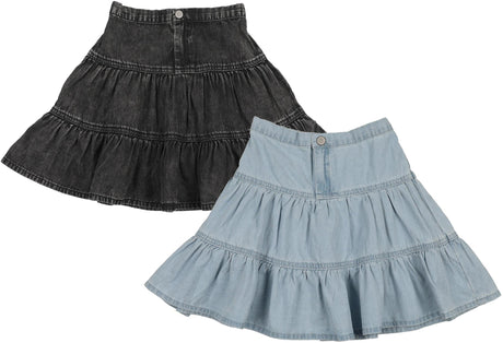 Lil Legs Camp Scouts Collection Girls Denim Tiered Skirt - DTSK