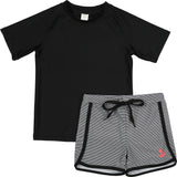 Bopop Boys Pinstripe Anchor Bathing Suit Swim Set - PL787