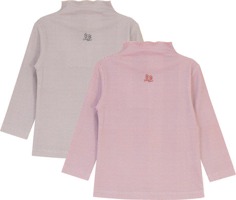 Charlotte & George Girls Herringbone Funnel Neck Top - WB6CP7468G
