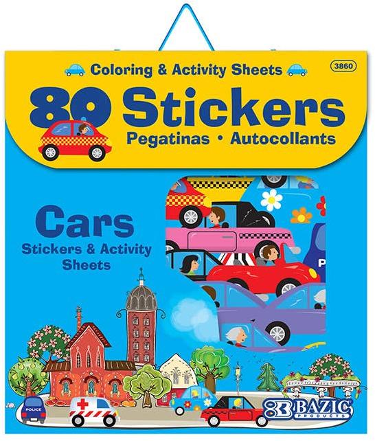 Bazic Cars Activity Sheets & Stickers - 3860