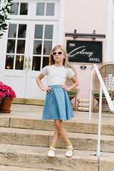 Lil Legs Camp Scouts Collection Girls Denim Tencel Flared Skirt - DTFSK