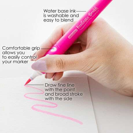 Bazic Brush Marker 6 Pack - 1268-A