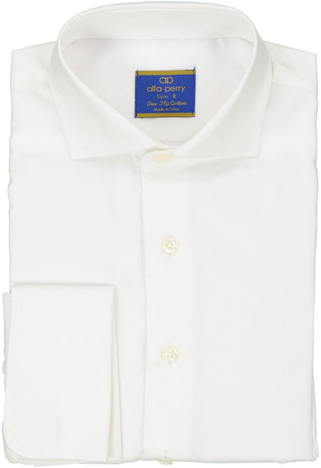 Alfa Perry Boys Long Sleeve Solid White French Cuff Dress Shirt - APSHB-SL9-FC