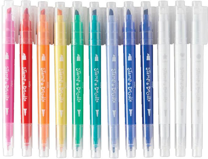 ooly Stamp-A-Doodle Double-Ended Markers 12 Pack - 130-100